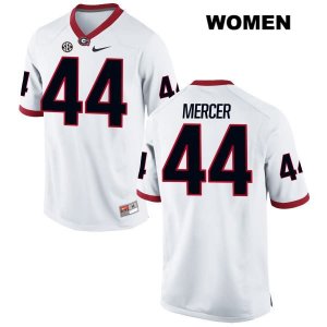 Women's Georgia Bulldogs NCAA #44 Peyton Mercer Nike Stitched White Authentic College Football Jersey IUP2454VD